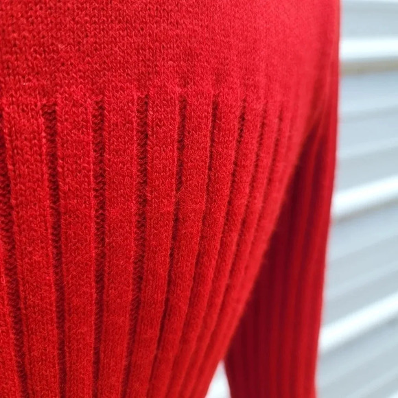 Jessica Howard Red Sweater Midi Dress Long Sleeves Front Buttoned Pockets Knit L - Picture 12 of 16